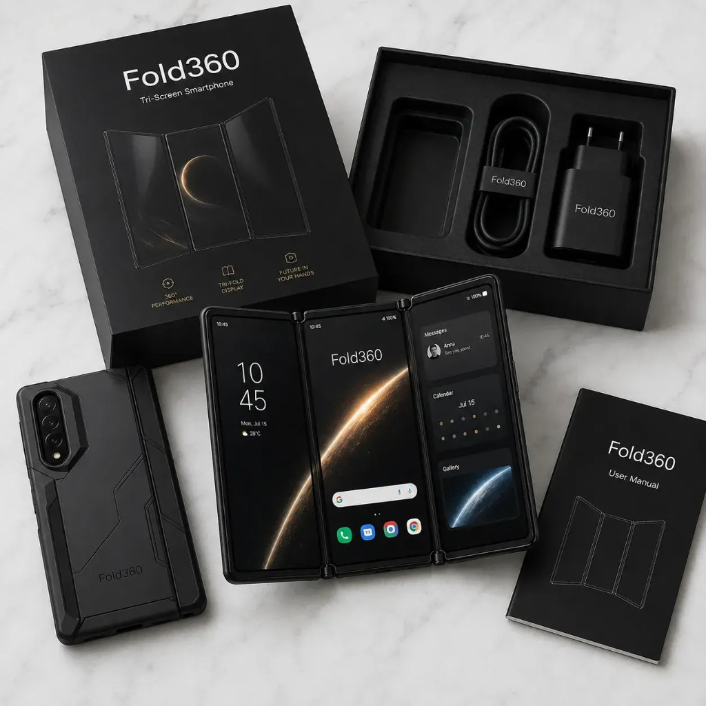 Fold360 con box, cavo e cover